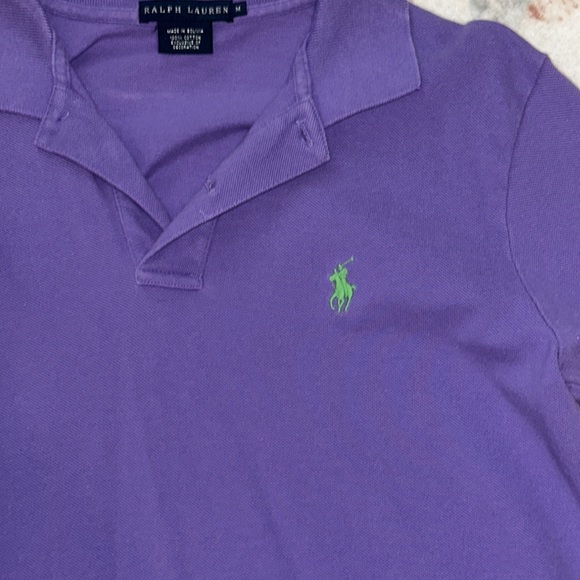Ralph Lauren women’s classic fit purple shirt sleeve polo with green logo - Picture 2 of 2